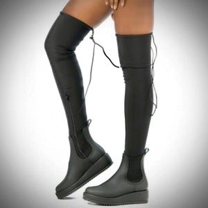 Jeffrey Campbell Black Over the Knee Boots